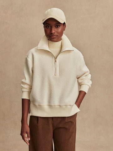 Women's Roselle Half Zip Fleece |Egret
