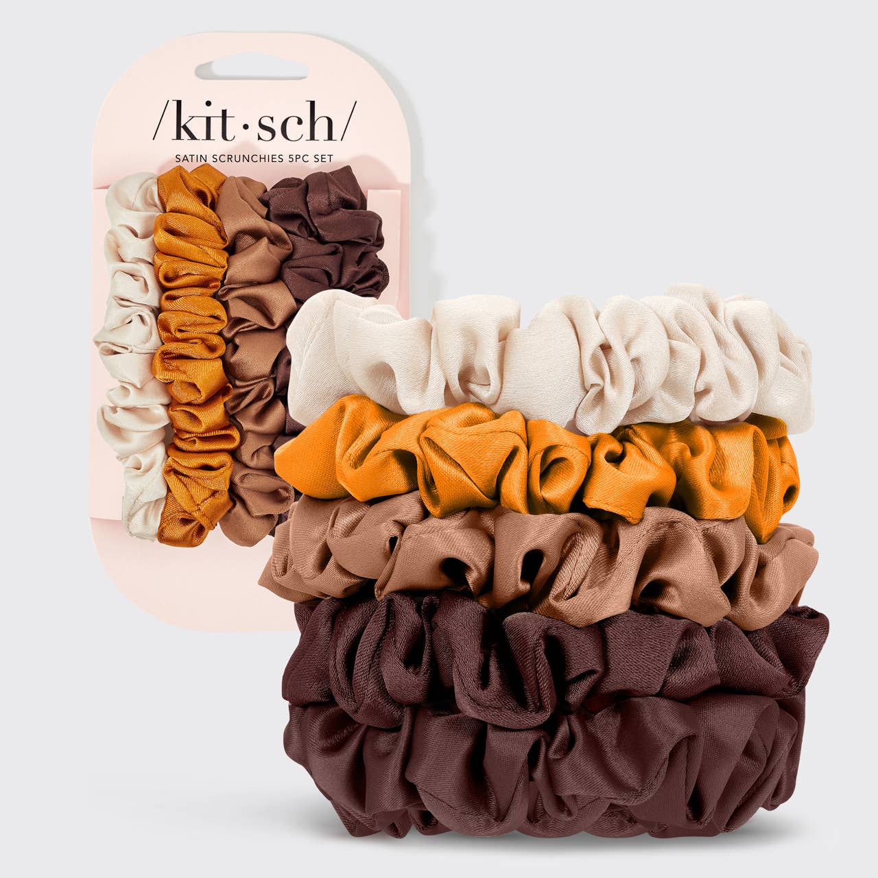 Satin Petite Scrunchies 5pc Set-Sedona