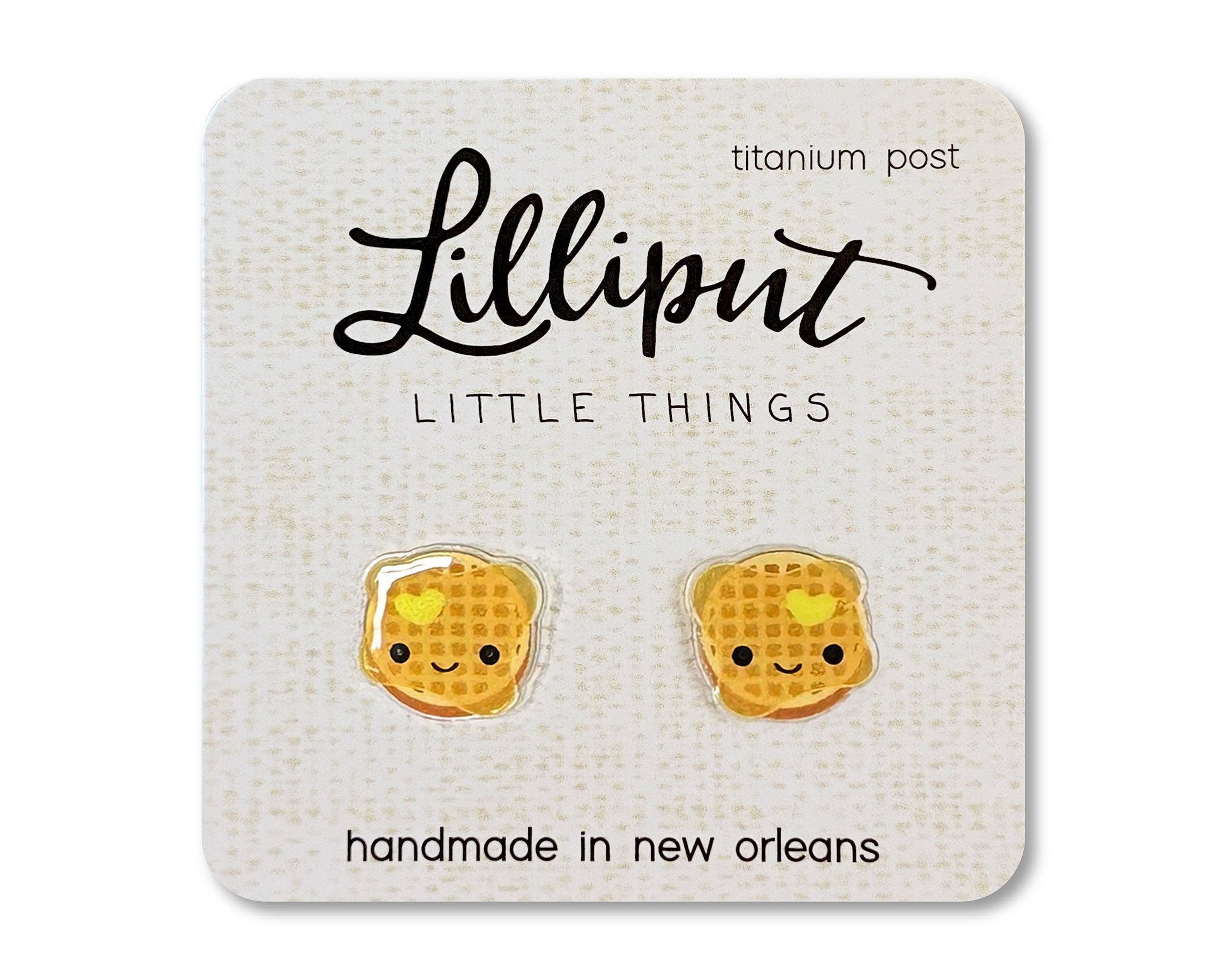 Kawaii Waffle Earrings