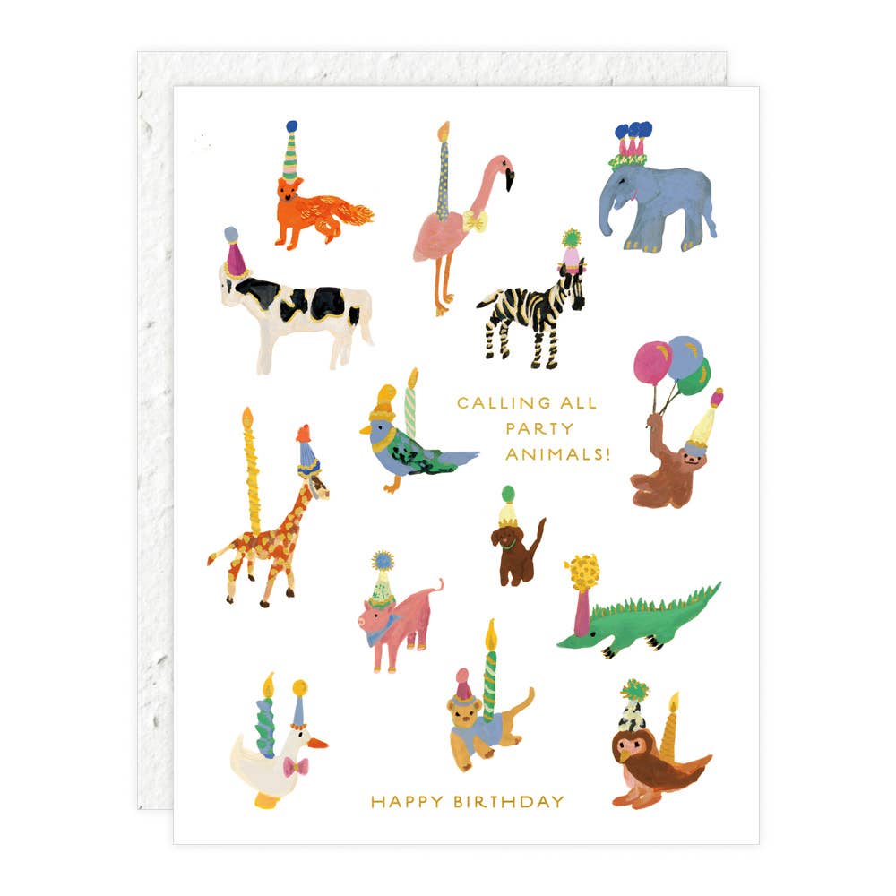 Seedlings - Animal Party - Birthday Card
