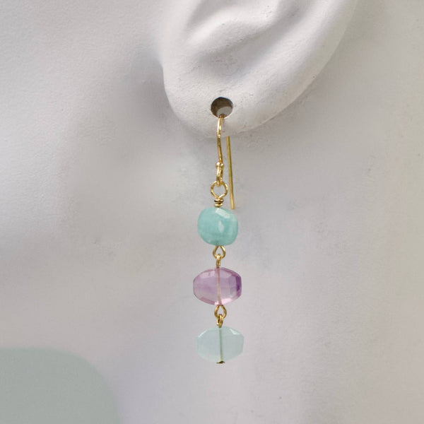 Mini Semi Stack Earrings: Smoky/Lab