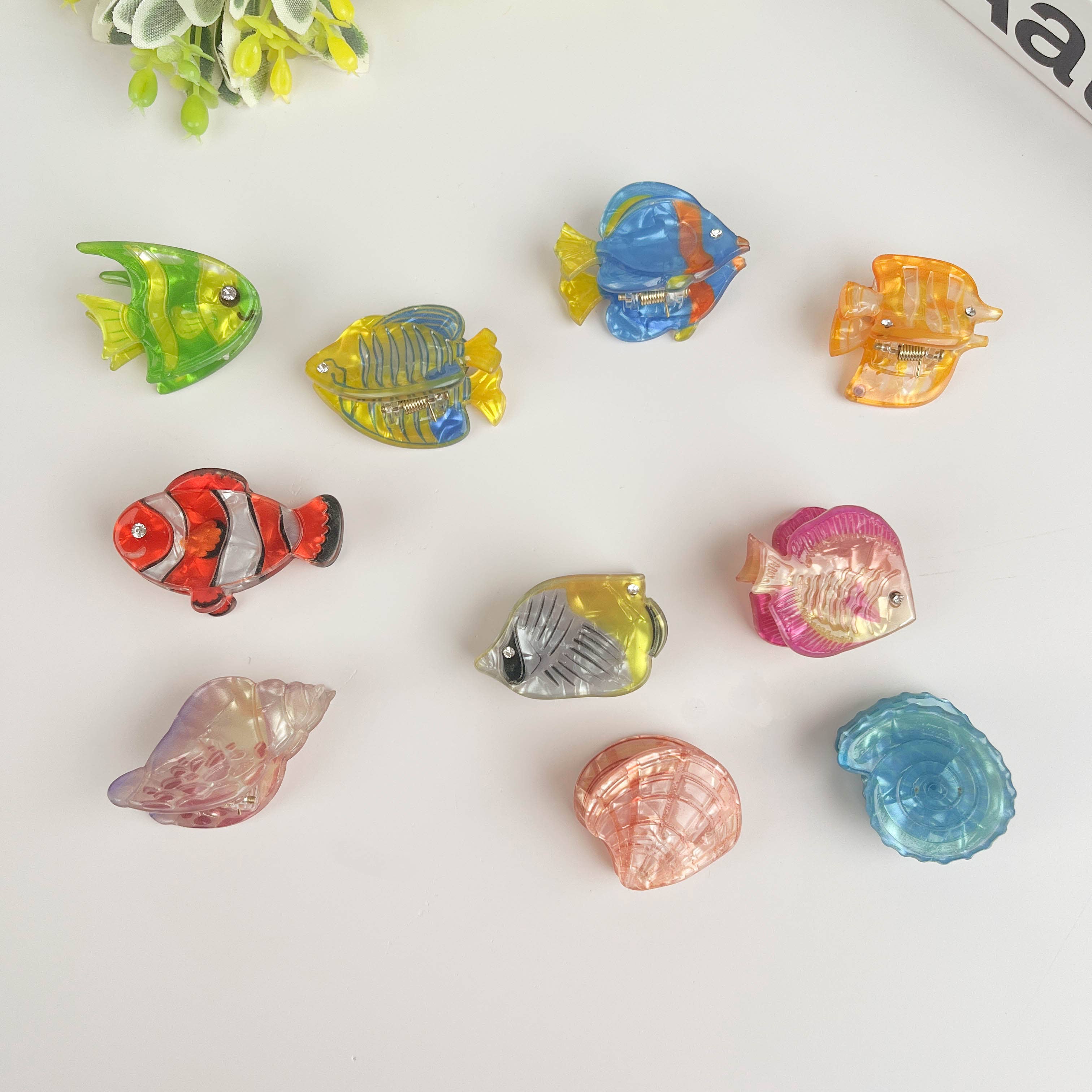 TheDivaSoap - Marine Animal Series Hair Clip, Acetate Mini Claw Clips