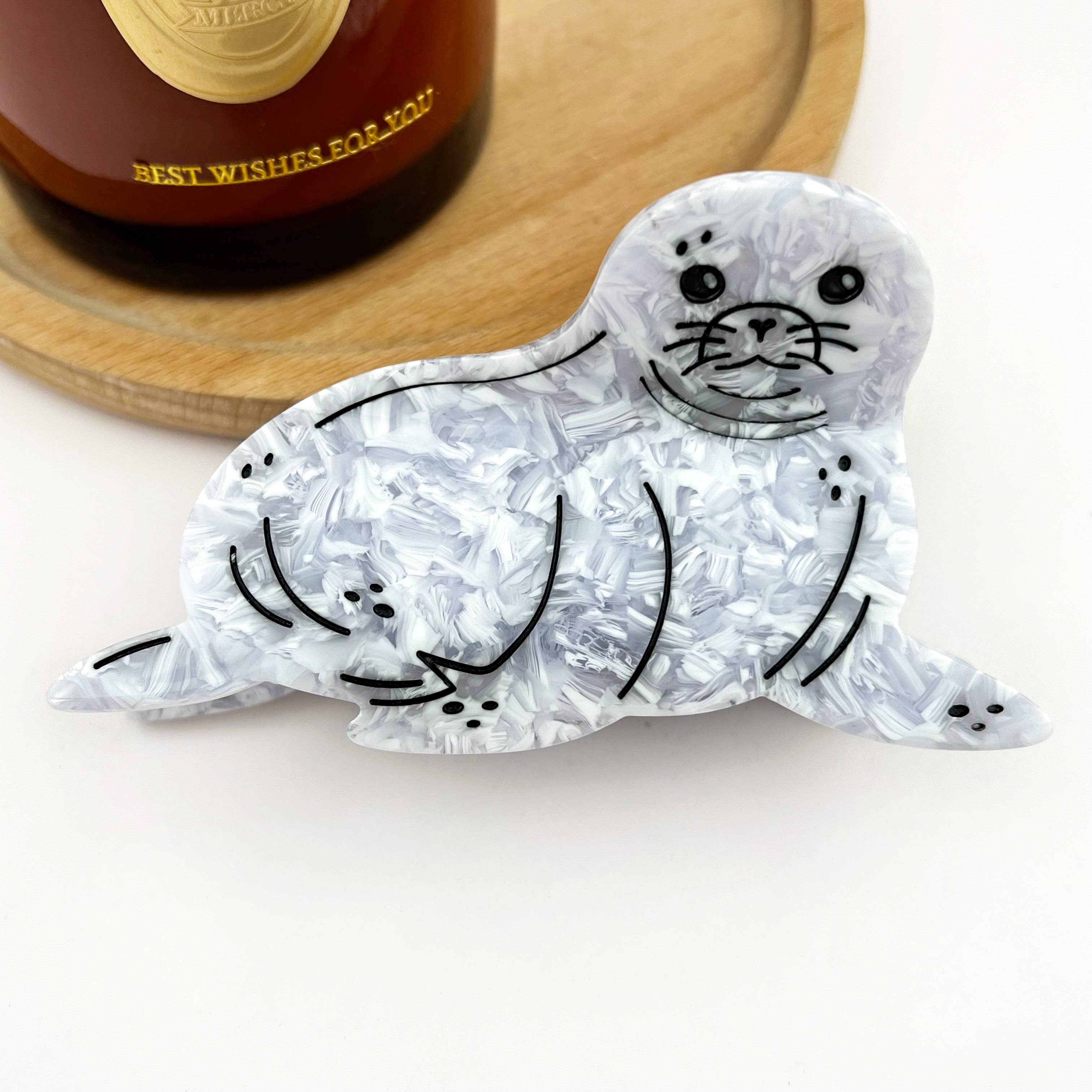 TheDivaSoap - Seal Hair Claw Clip, Cute Winter Animal Hair Clip