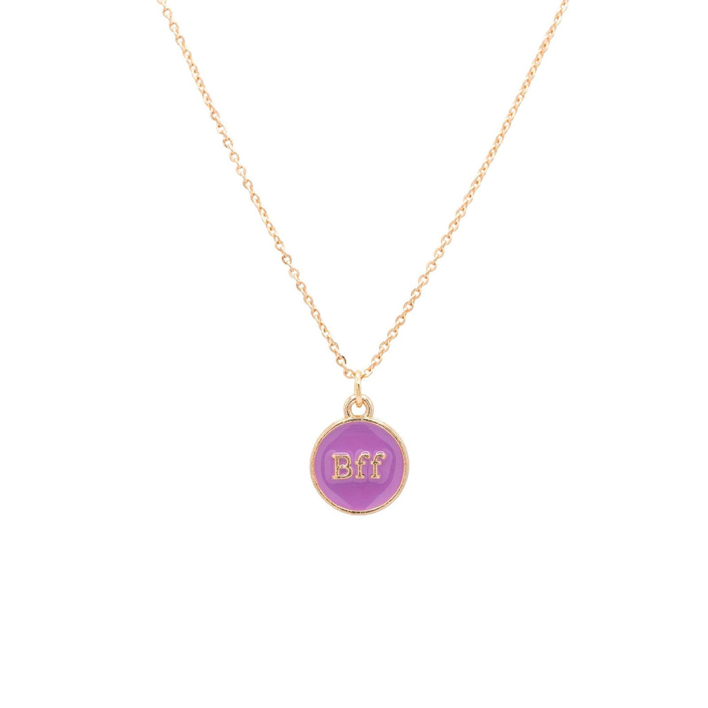 BFF Purple Charm Pendant Necklace