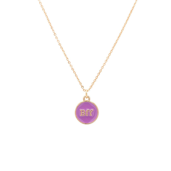 BFF Purple Charm Pendant Necklace