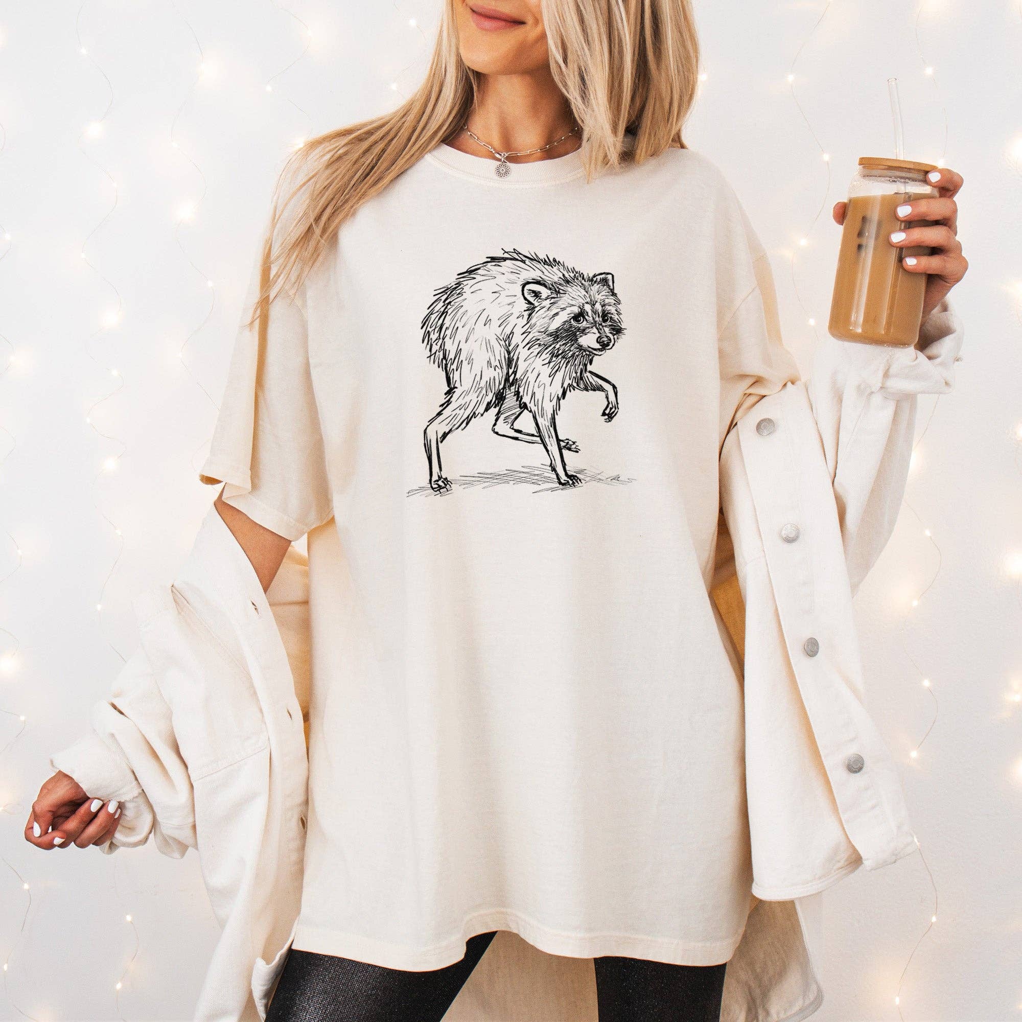 Because Tees - Short-Spine Seattle Raccoon - Unisex Comfort Colors Garment-Dyed Heavyweight T-shirt