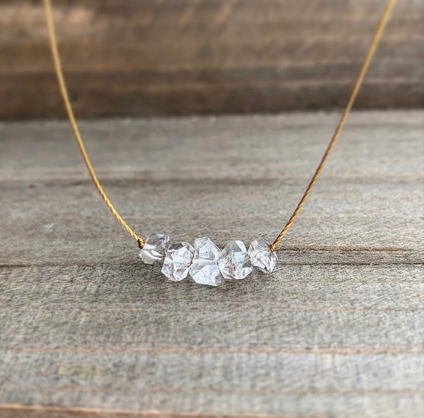 Herkimer Diamond Bar Necklace: 16 inches