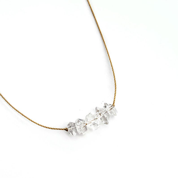 Herkimer Diamond Bar Necklace: 16 inches