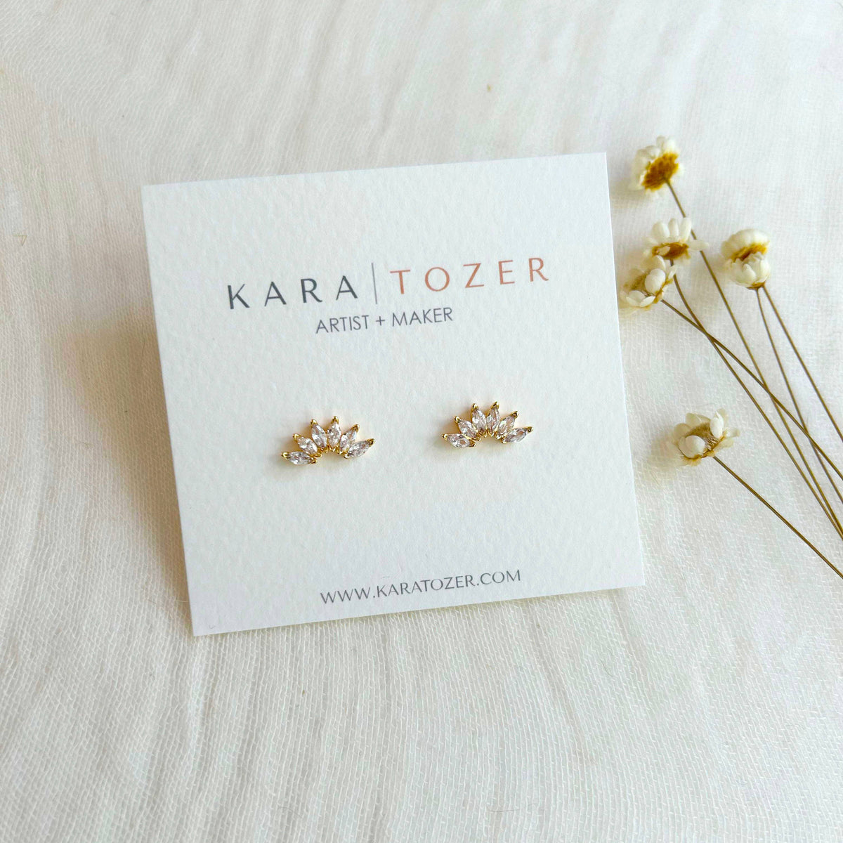 KARA | TOZER - Dainty CZ Arch Studs