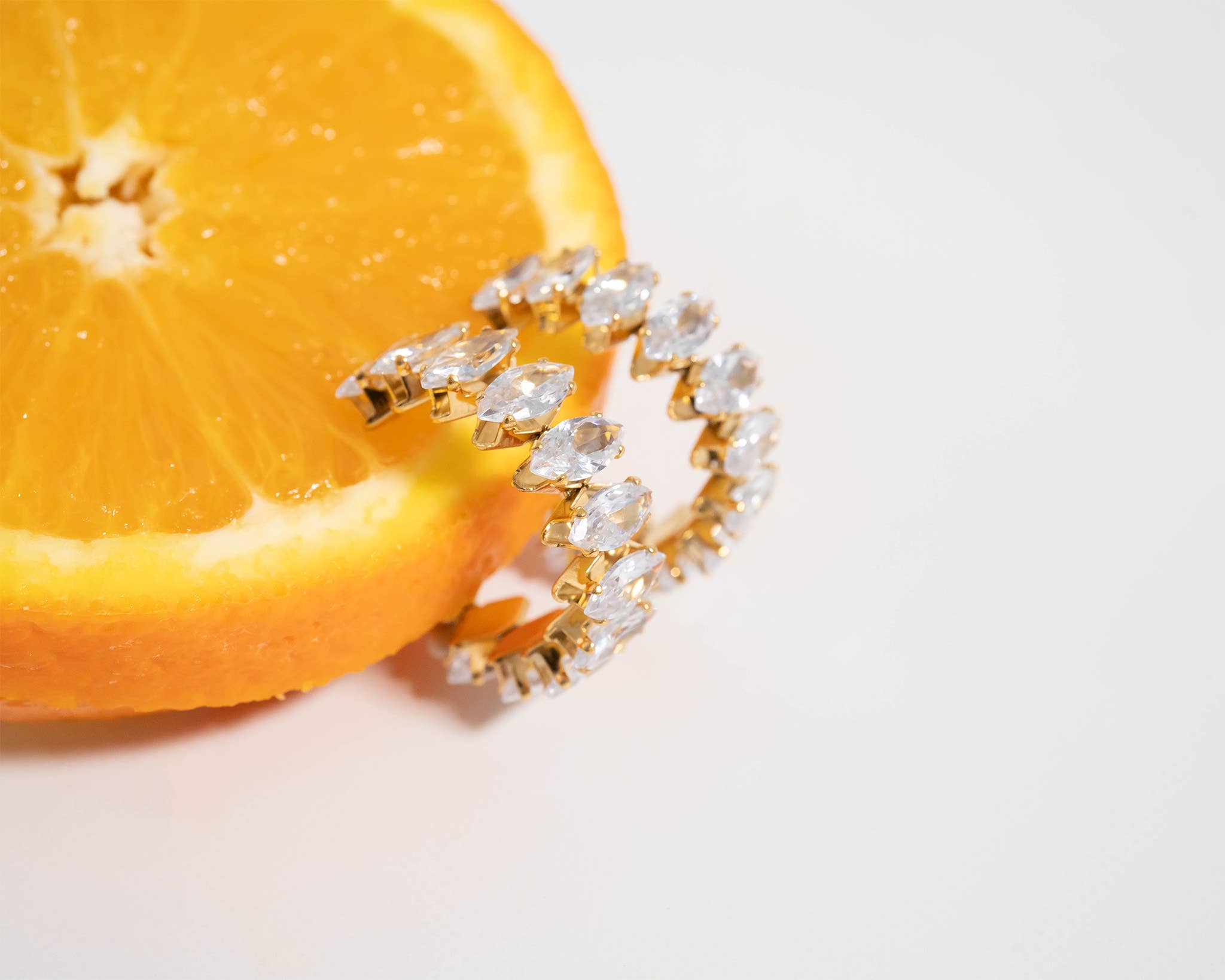 Marquis Stone Hoop Earrings