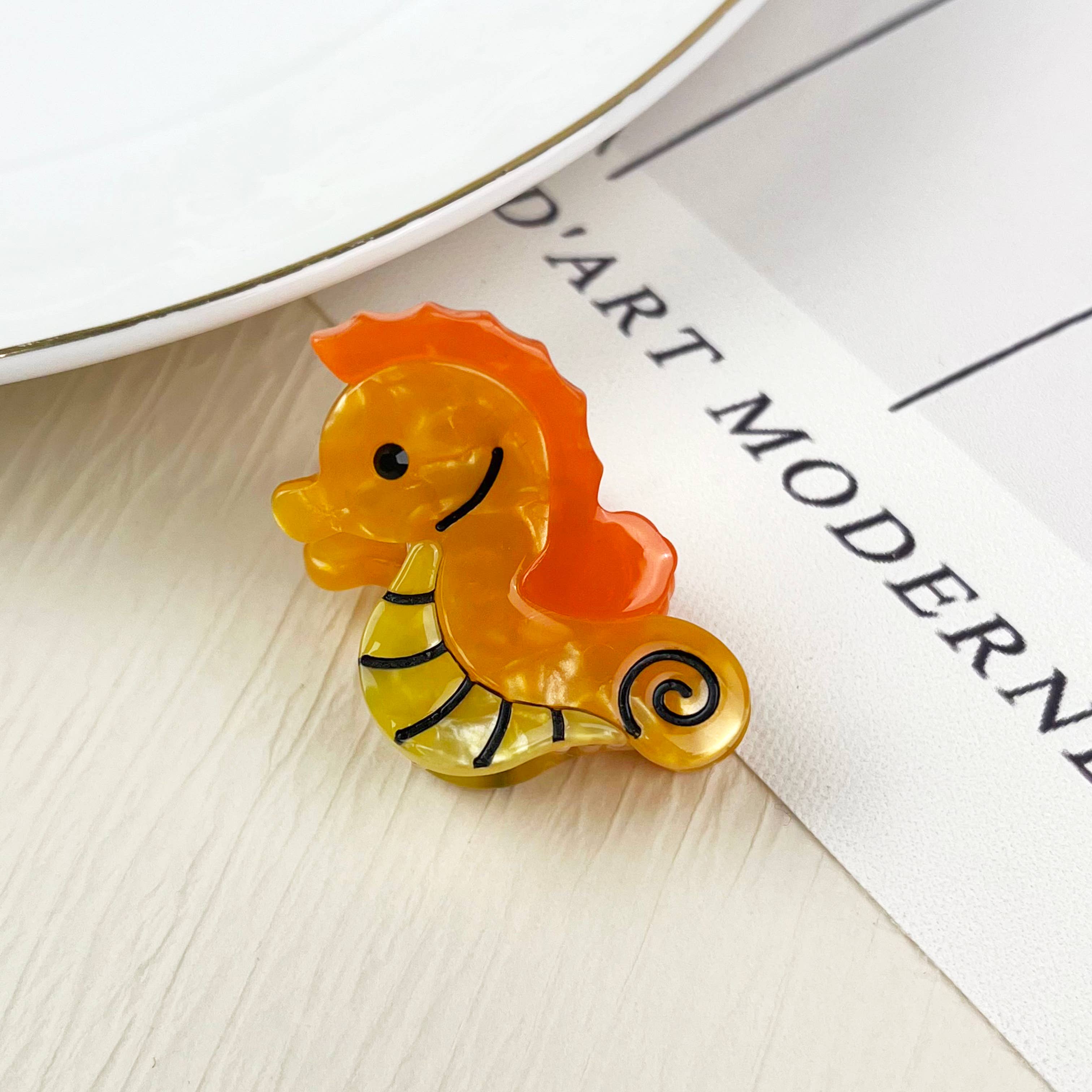 TheDivaSoap - Acetate mini marine life hair clip crab conch claw clip