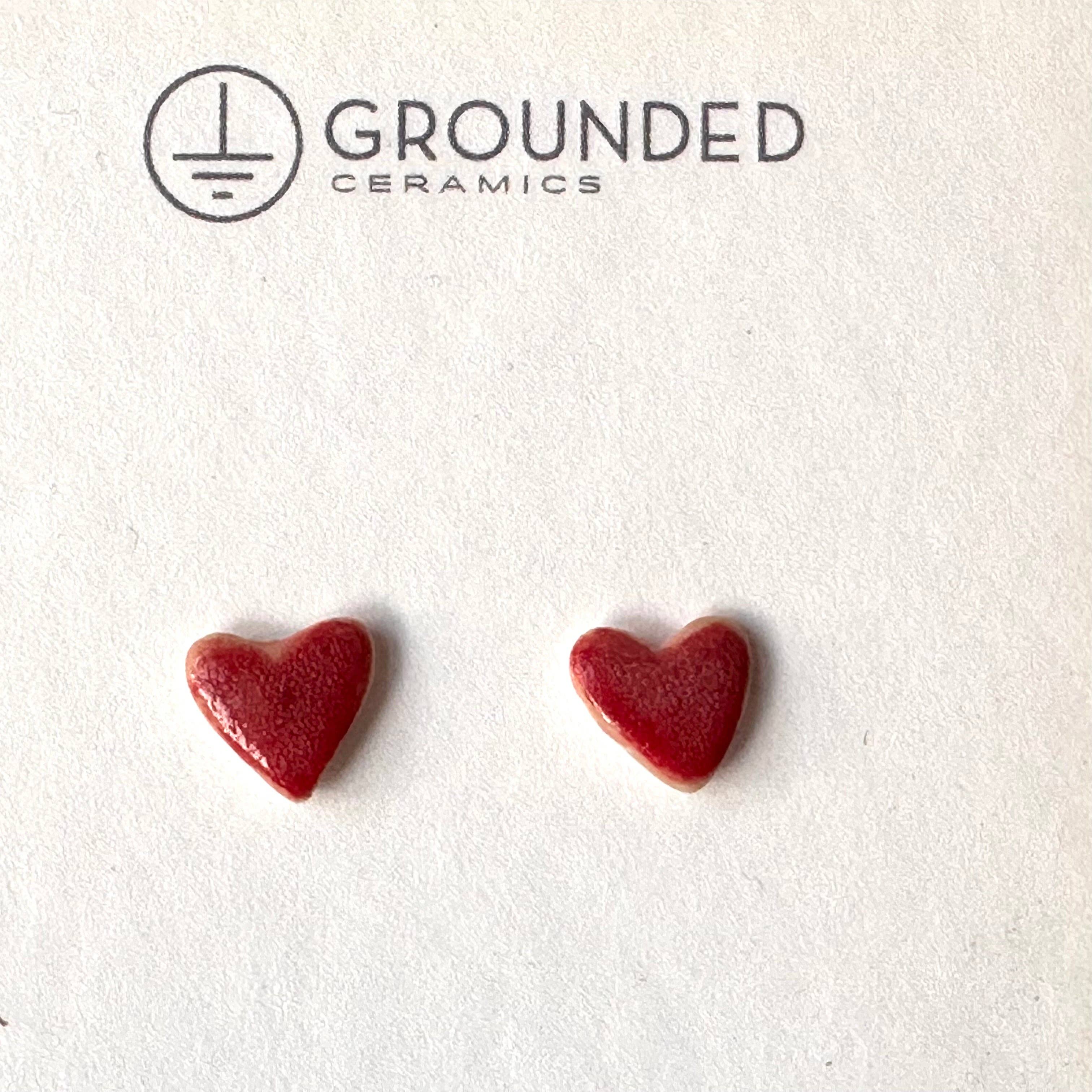 Porcelain Heart stud earring