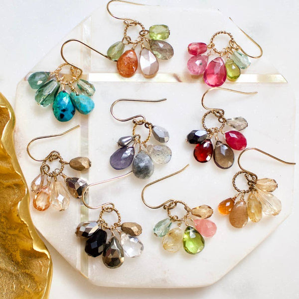 a.v. max - Semi Precious Cluster Earrings: Tundru