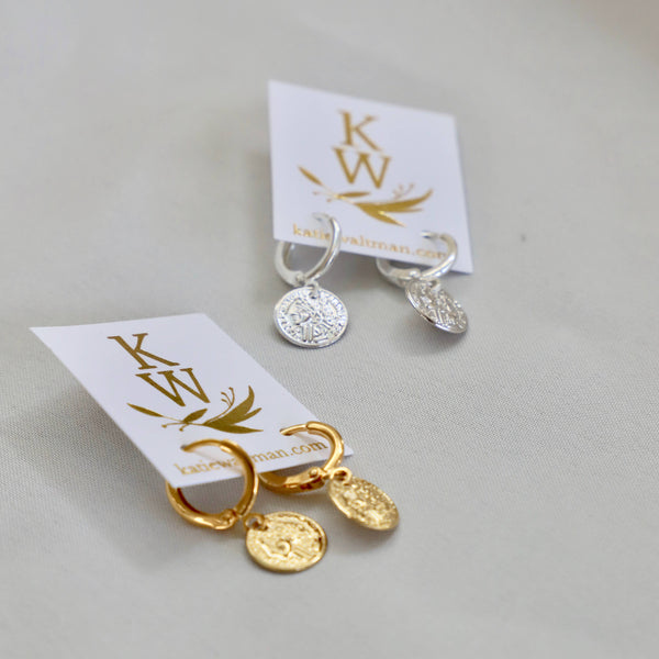 PETITE COIN HUGGIE EARRINGS