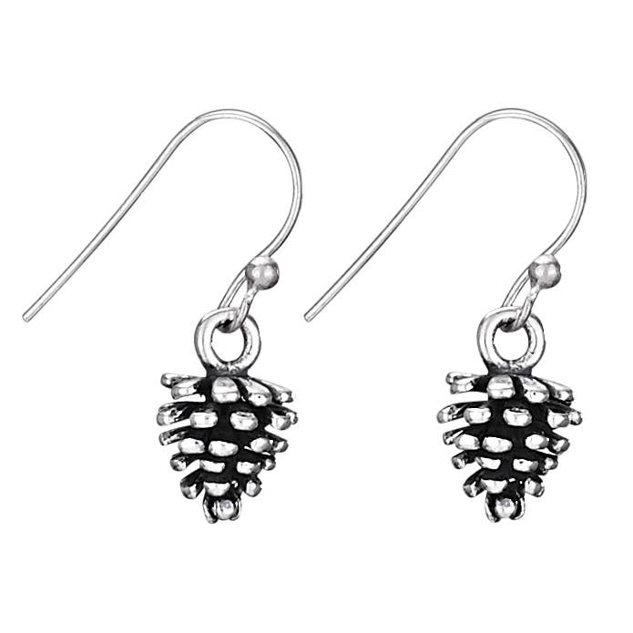 Conifer Sterling Silver Pine Cone Earrings