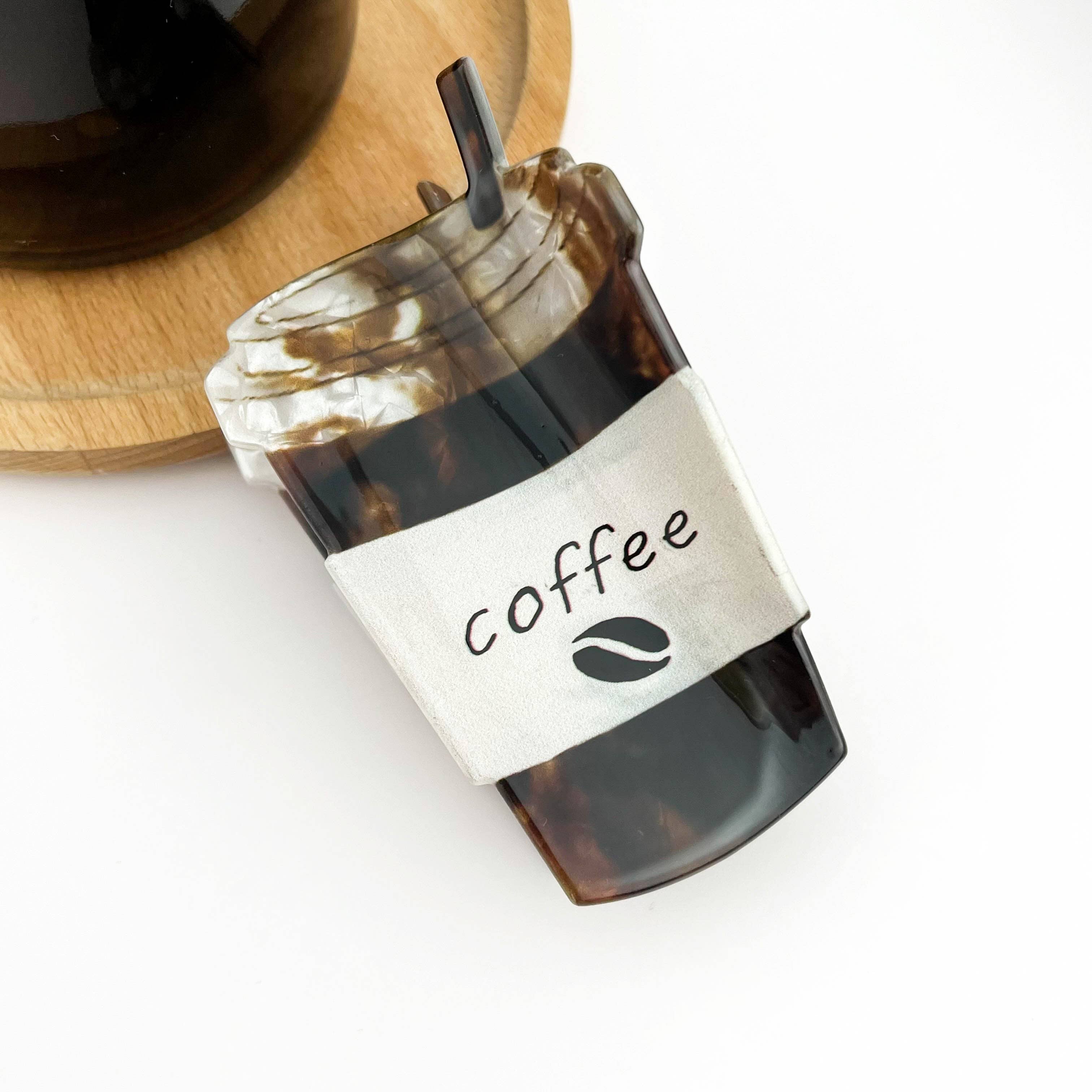 TheDivaSoap - Coffee Cup Shaped Hair Claw Clip,Creative Beverage Hair Clip