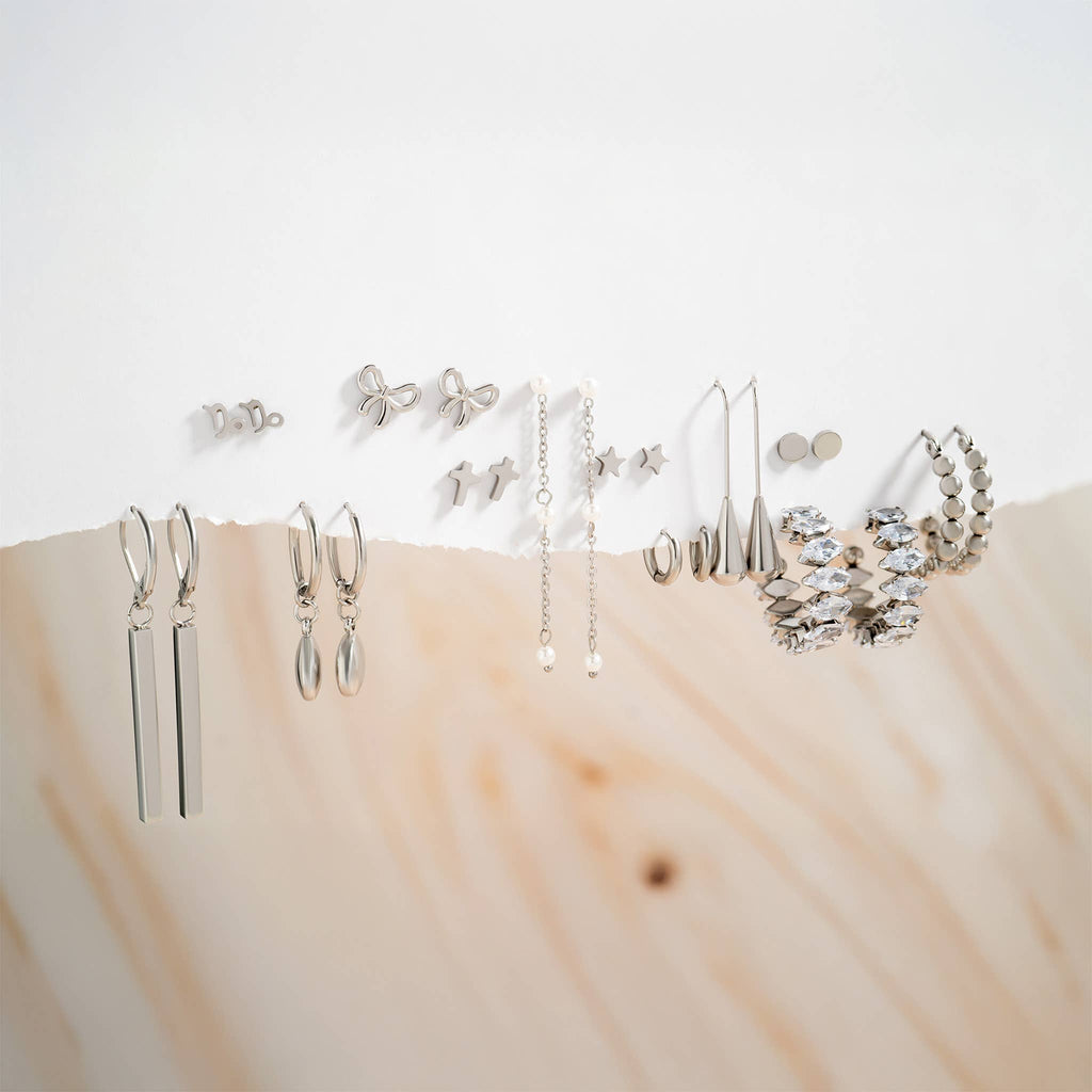 Marquis Stone Hoop Earrings