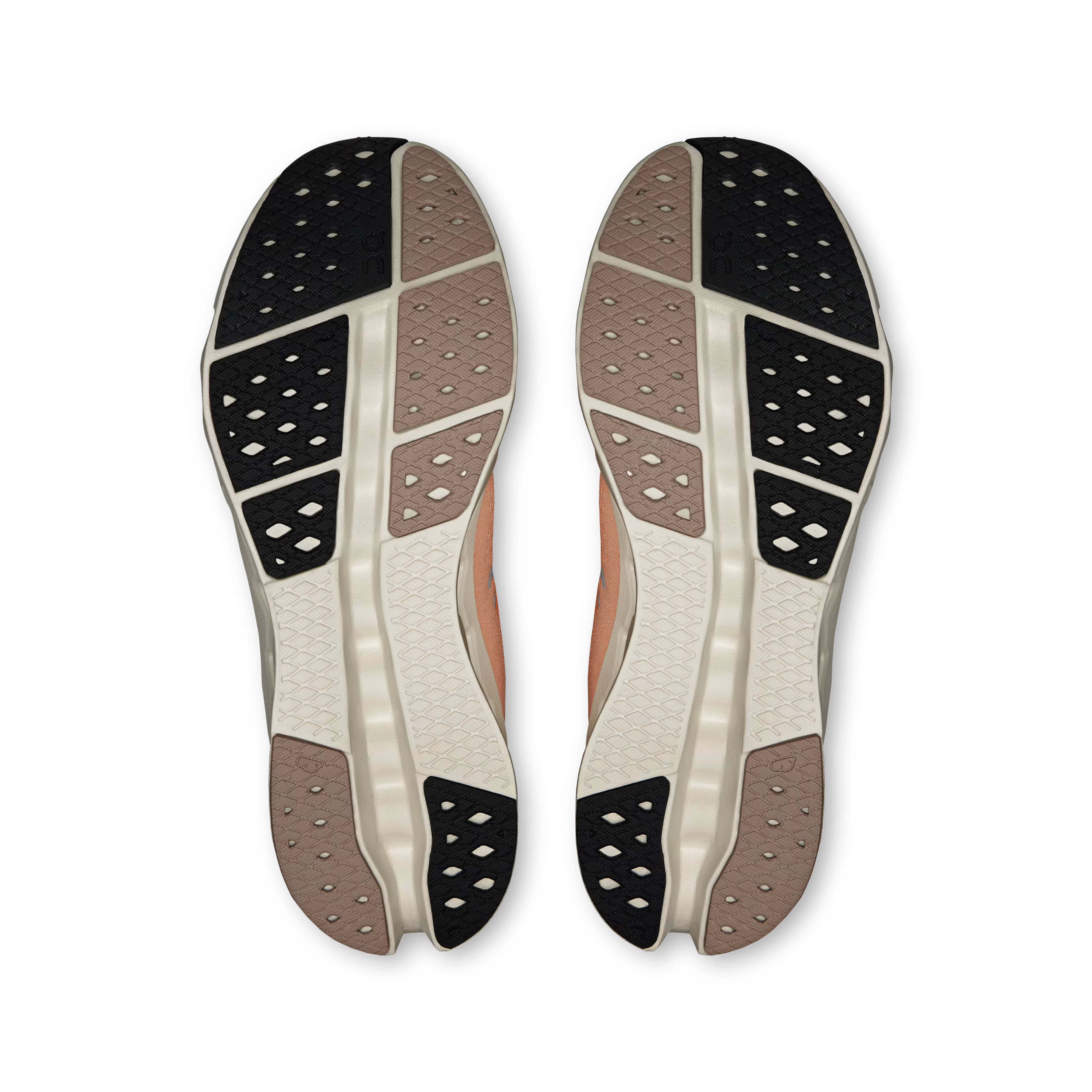 Top view of shoe insoles with a white background