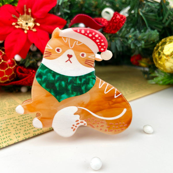 Cute Cat Christmas Hair Clip