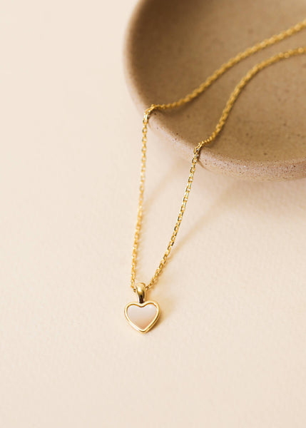 Mother of Pearl  Heart Pendant Necklace