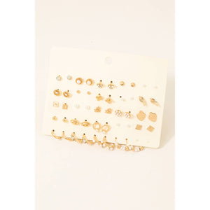 Assorted Pearly Stud Earrings Set: G