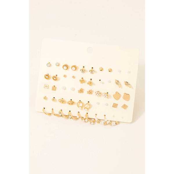 Assorted Pearly Stud Earrings Set: G