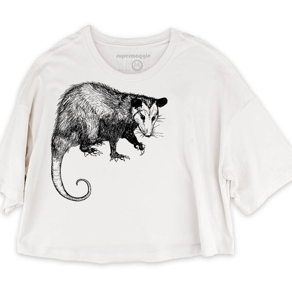 Opossum Crop Tee: Mustard