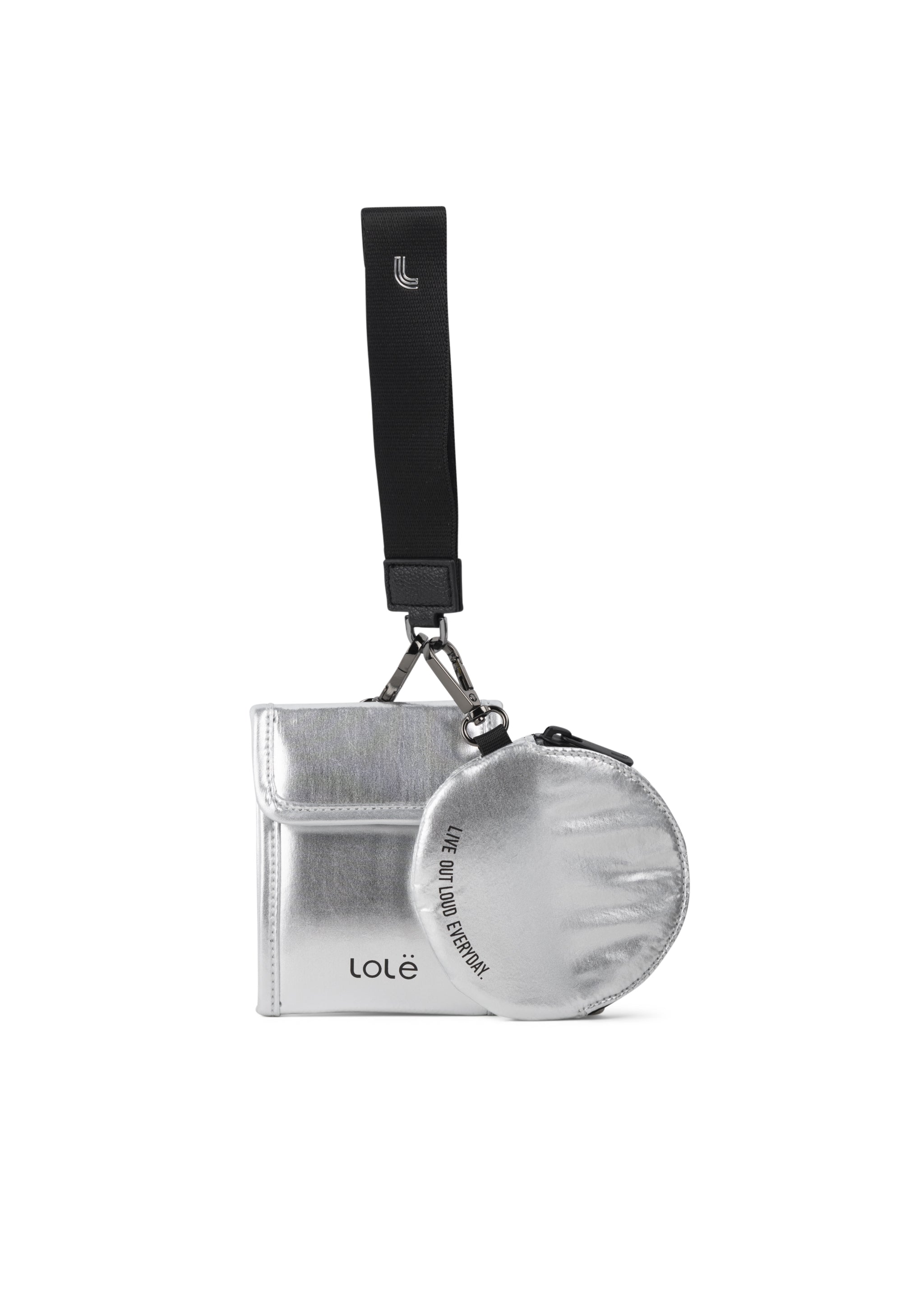 Eye Double Wristlet | Metallic Silver