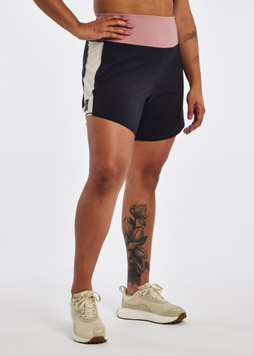 Women's High RIse Roga Shorts 6" | Black Multi