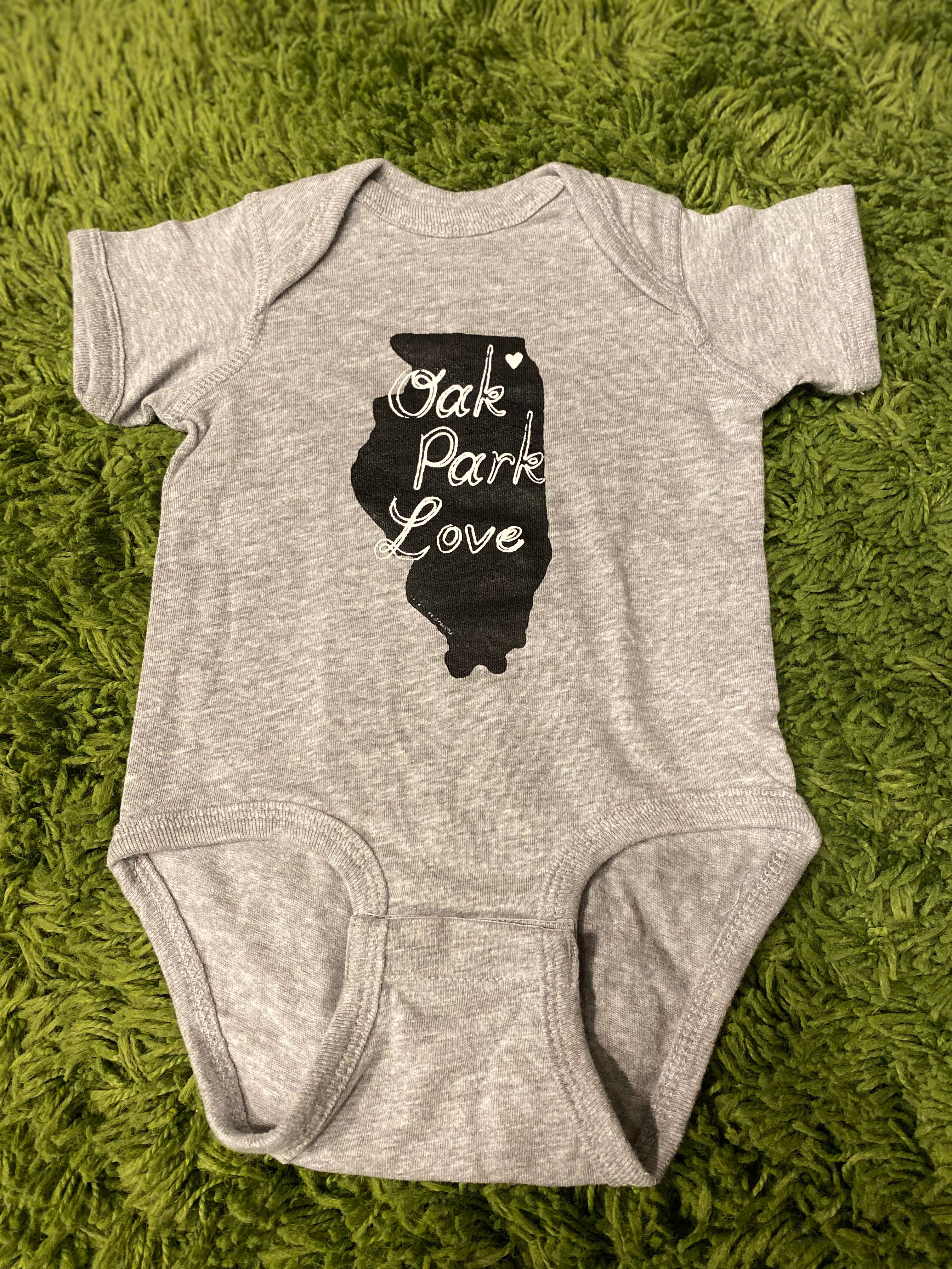 Oak Park Love Onesie | Gray Heather