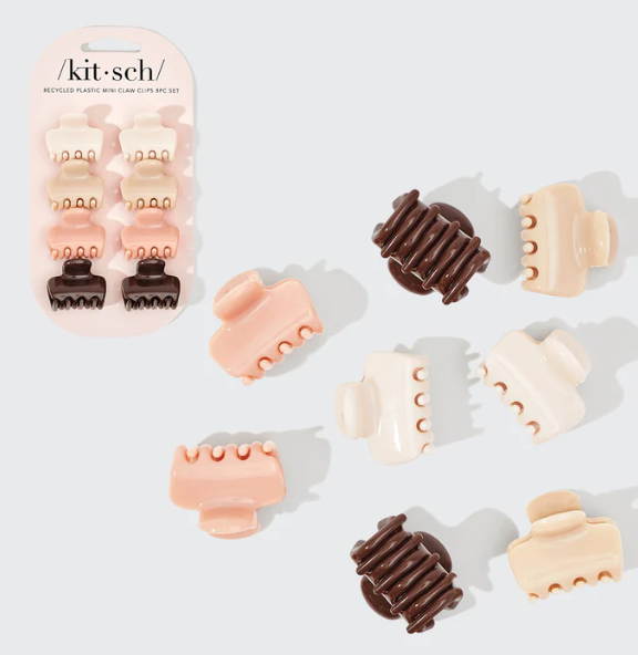 Recycled Plastic Mini Cloud Clips 8pc Set - rosewood