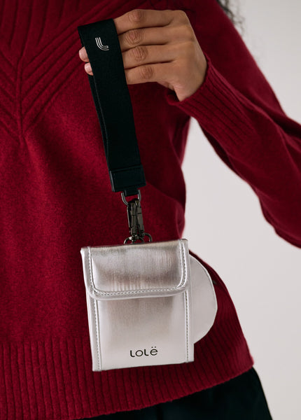 Eye Double Wristlet | Metallic Silver