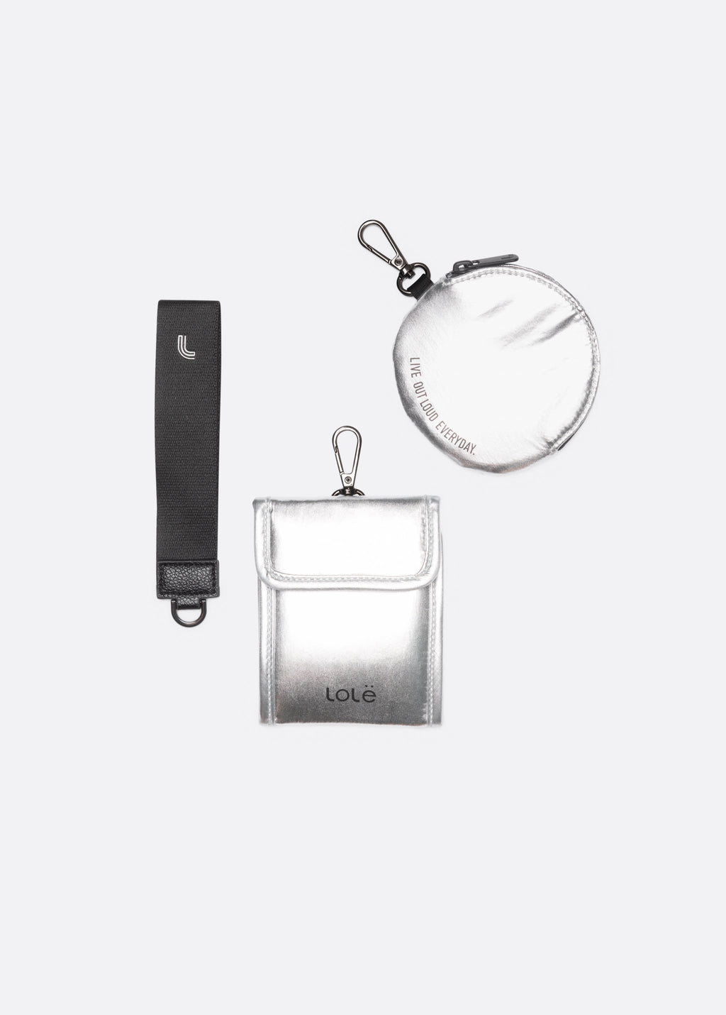 Eye Double Wristlet | Metallic Silver