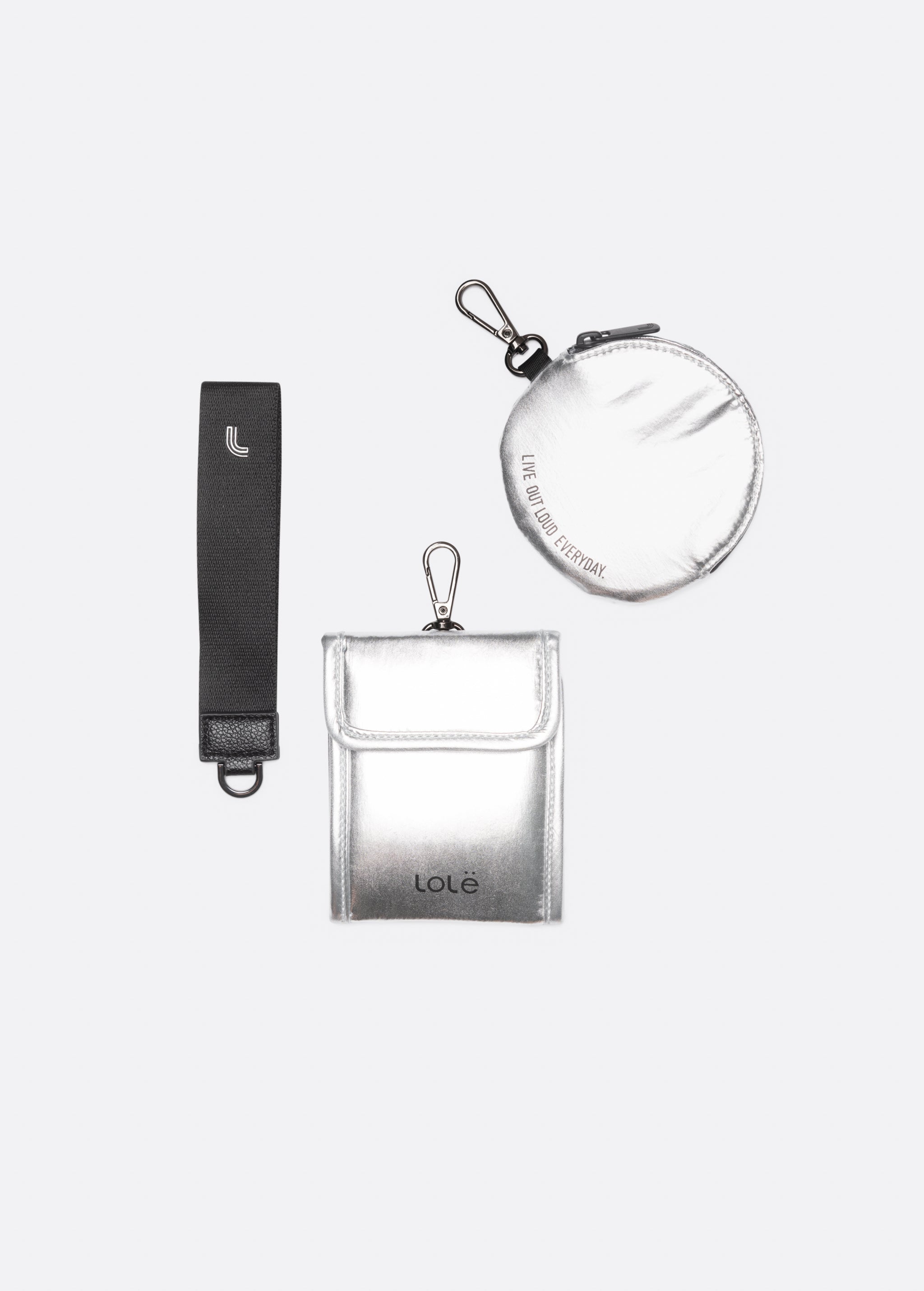 Eye Double Wristlet | Metallic Silver