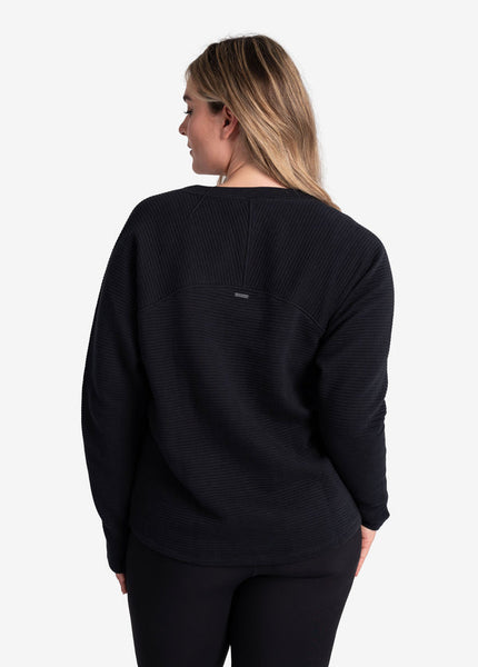 Women's Ottoman V-Neck Pullover | Black