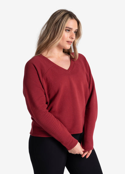 Women's Ottoman V-Neck Pullover | Merlot