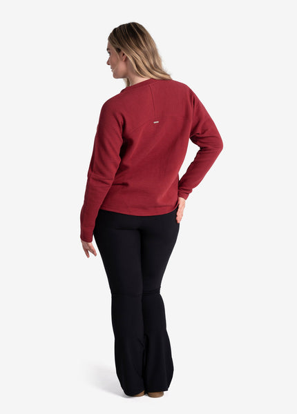 Women's Ottoman V-Neck Pullover | Merlot