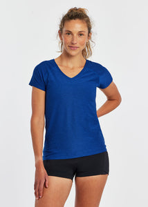 Light Lux V-Neck Tee | Deep Blue