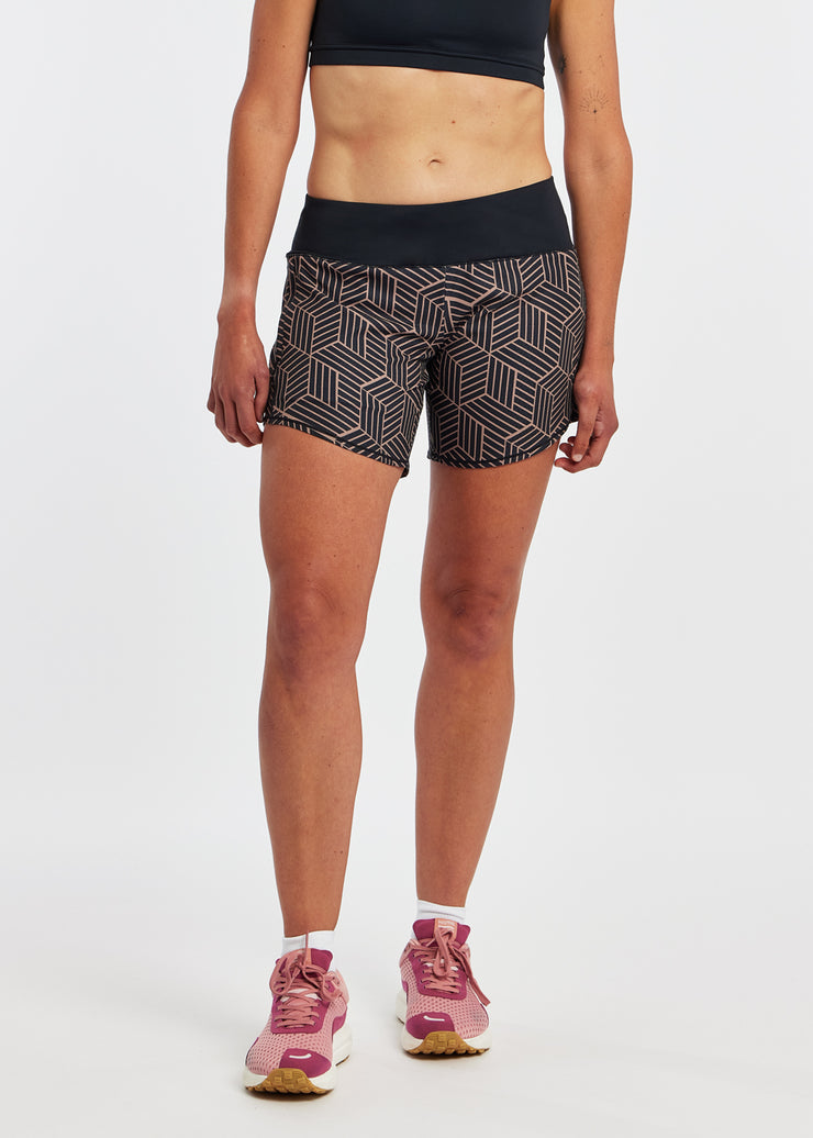 Women's Long Roga Shorts | Geo Arrow Print