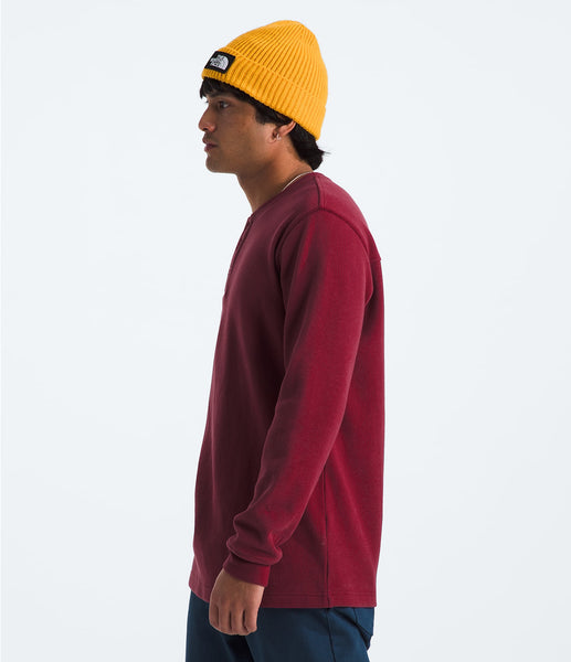 Men's Waffle Long Sleeve Henley | Beetroot