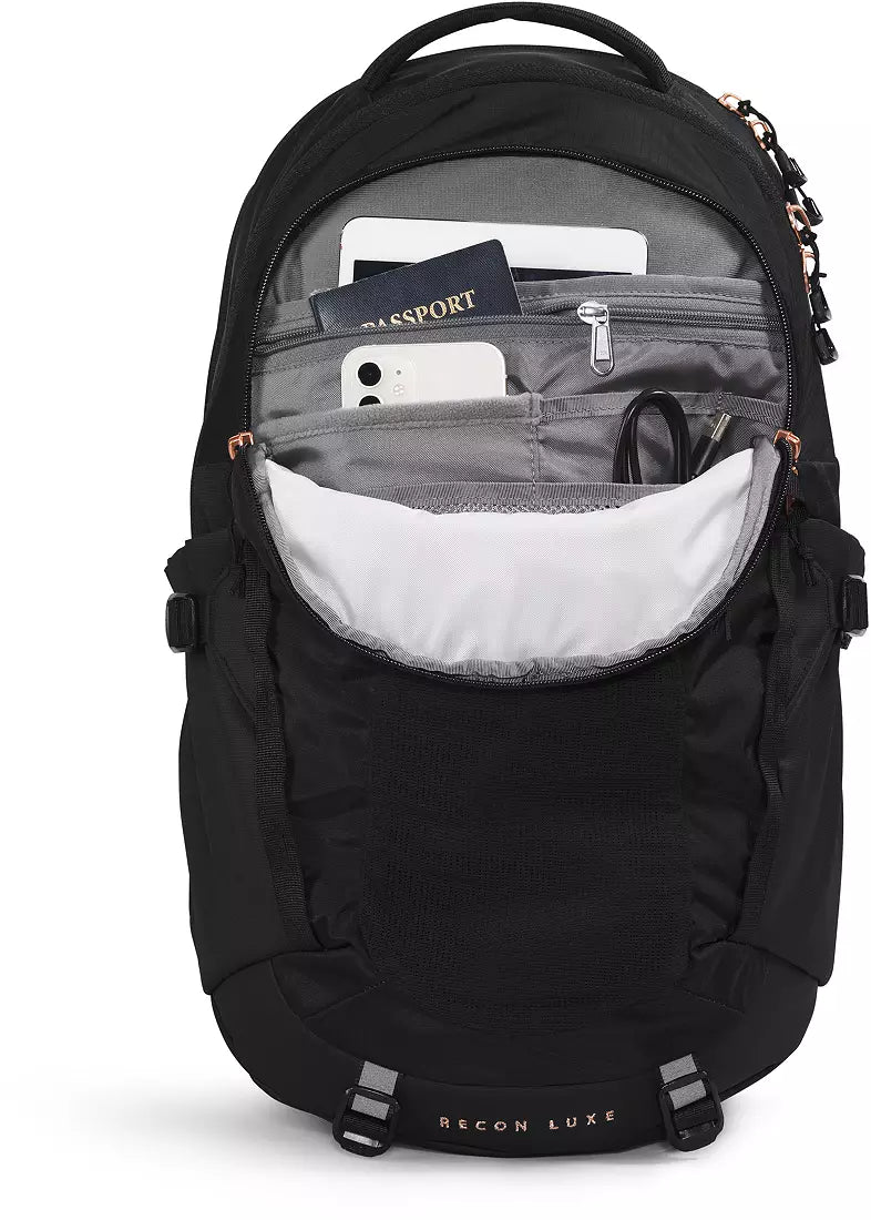 TNF Women's Recon Luxe Backpack Black Burnt Coral – Lively Athletics