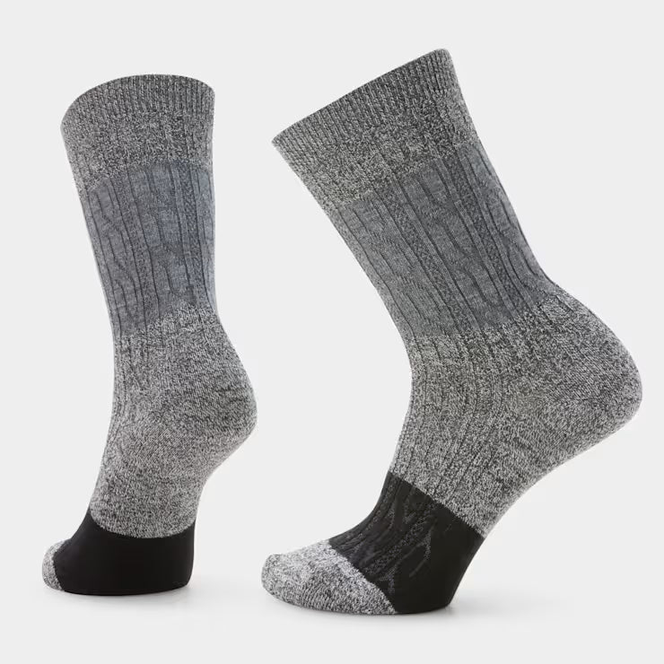Everyday Color Block Cable Crew |Charcoal
