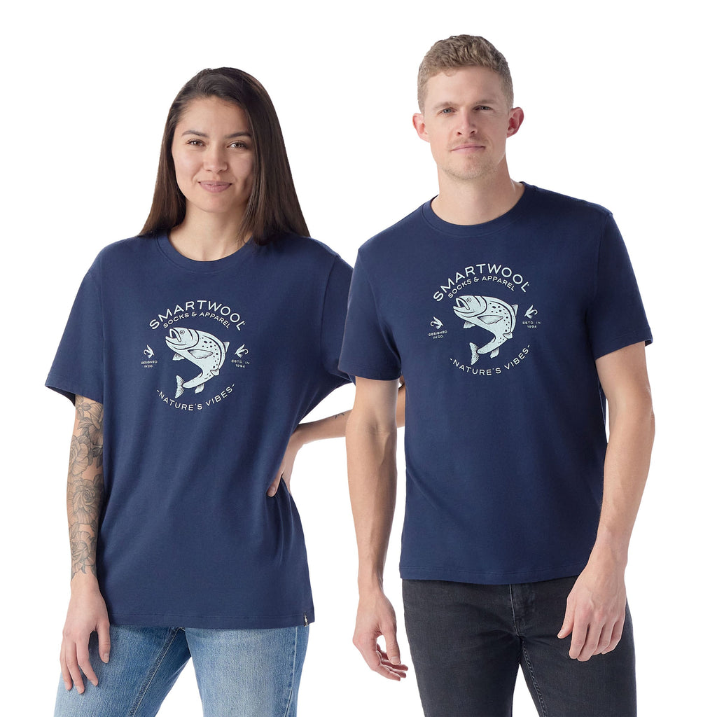 Men's Trout Fishing Graphic Tee | Navy
