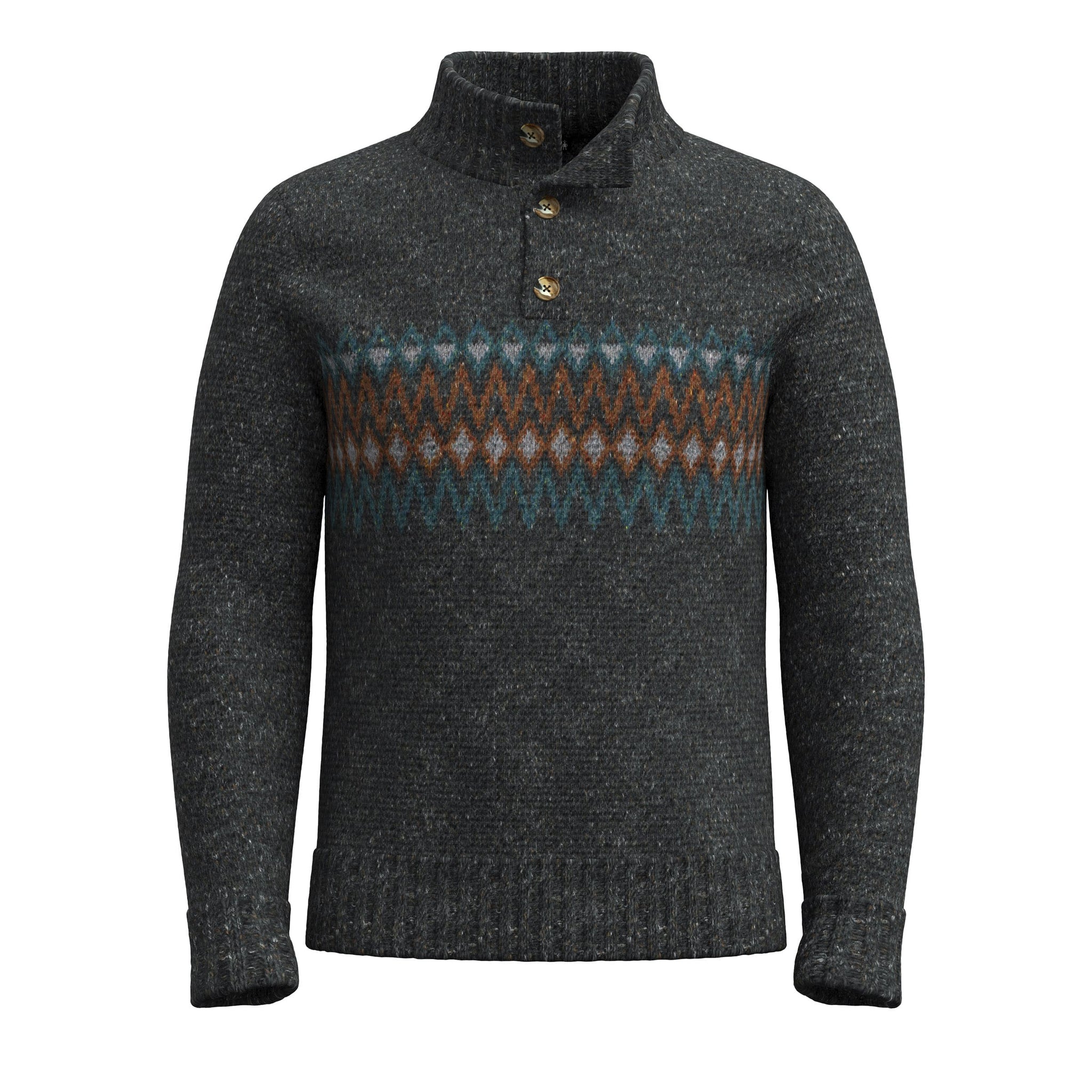 Men's Heavy Henley Sweater | Charcoal