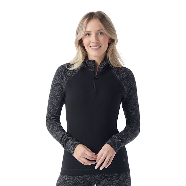 Women's Merino Thermal 1/4 Zip | Black Snow