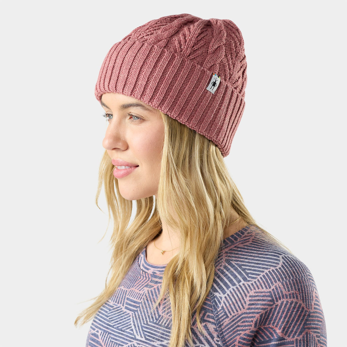 Cable Knit Beanie |  Rosewood Heather