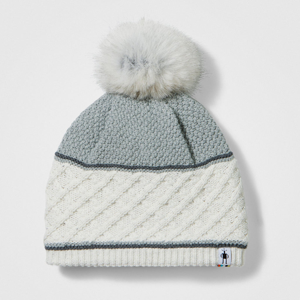 Cable Knit Colorblock Beanie | Natural