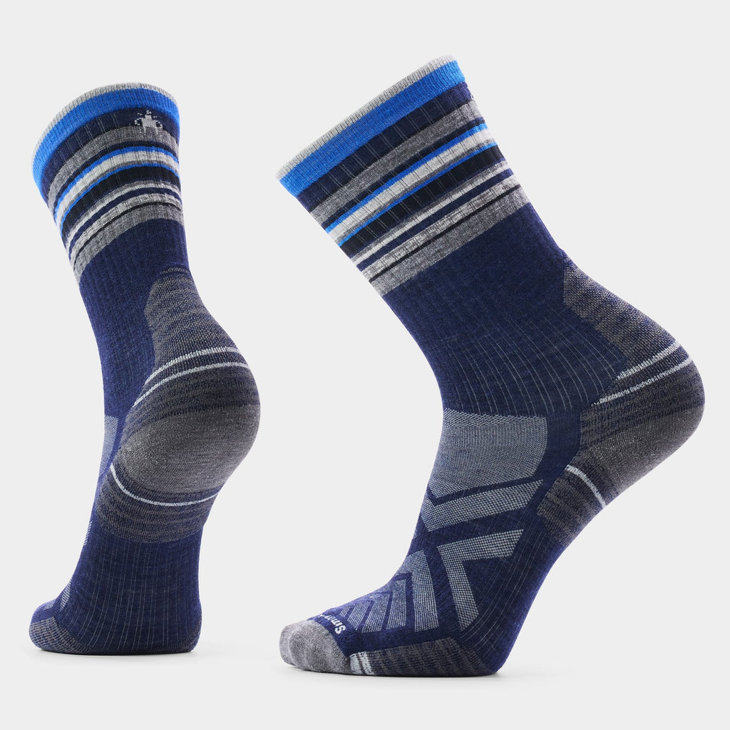 Hike Striped Crew Socks| Deep Navy
