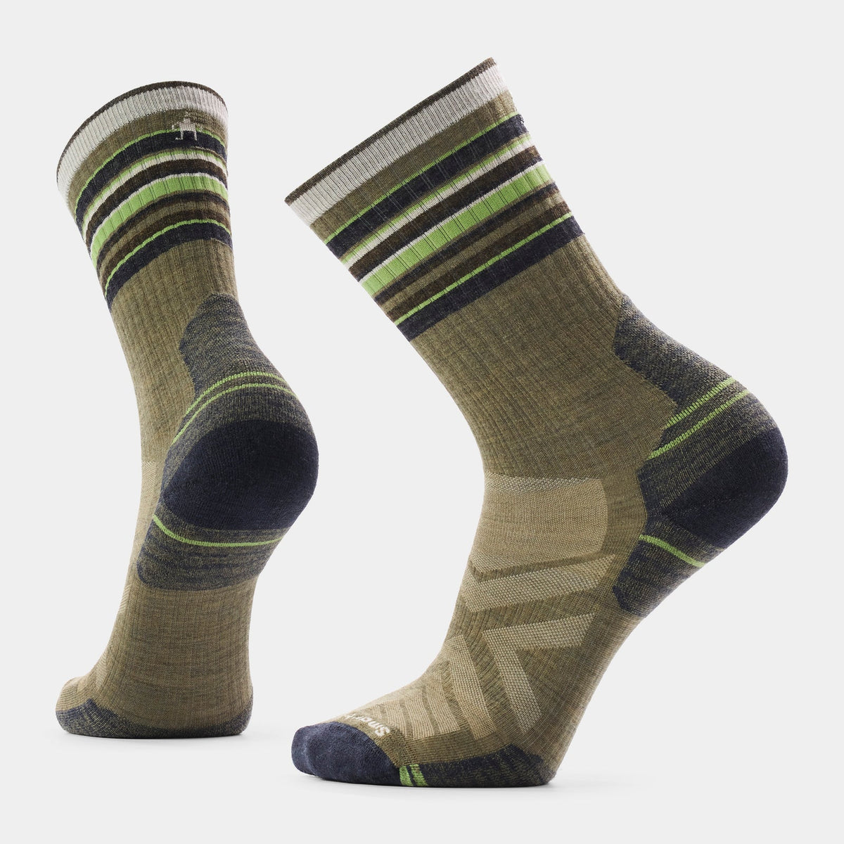 Hike Striped Crew Socks| Winter Moss