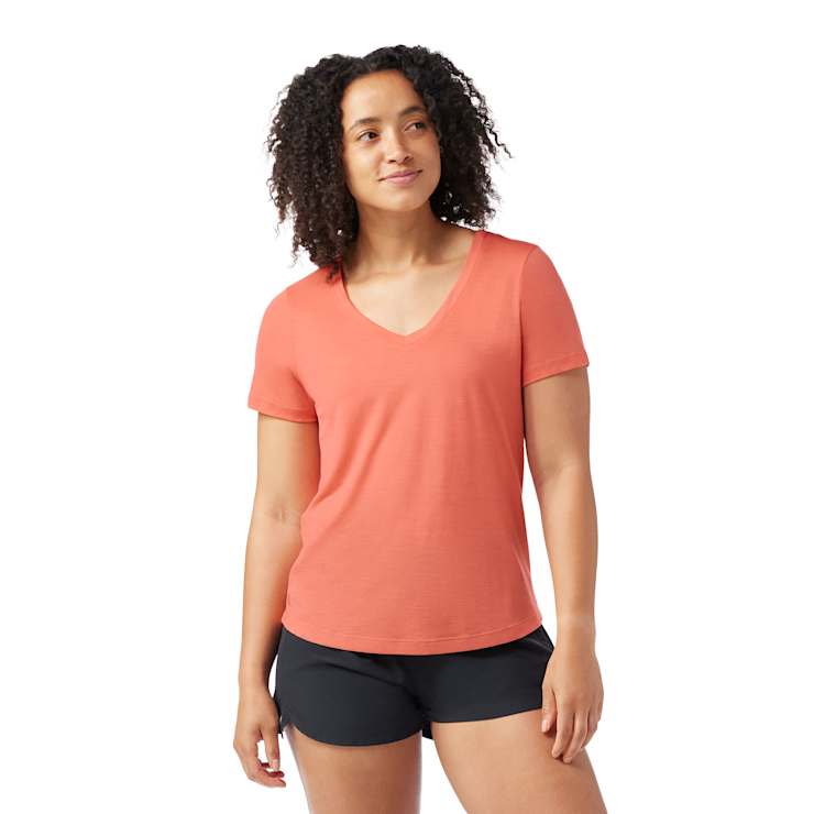 Women's Ultralite V-Neck SS | Coral